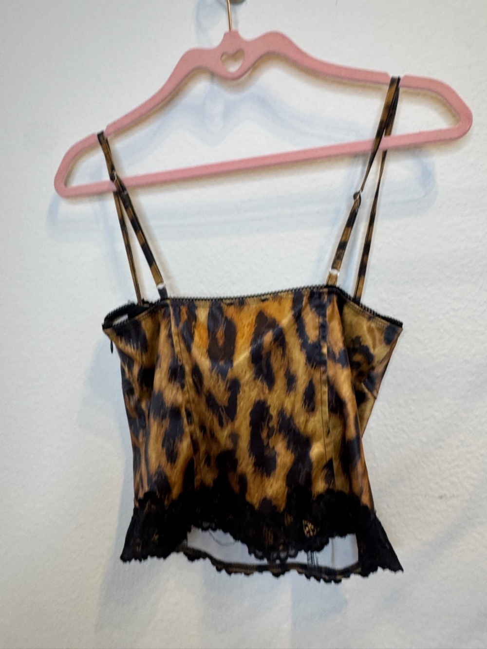 Edikted Leopard Satin Lace Bustier - Black & Gold - Picture 12 of 16